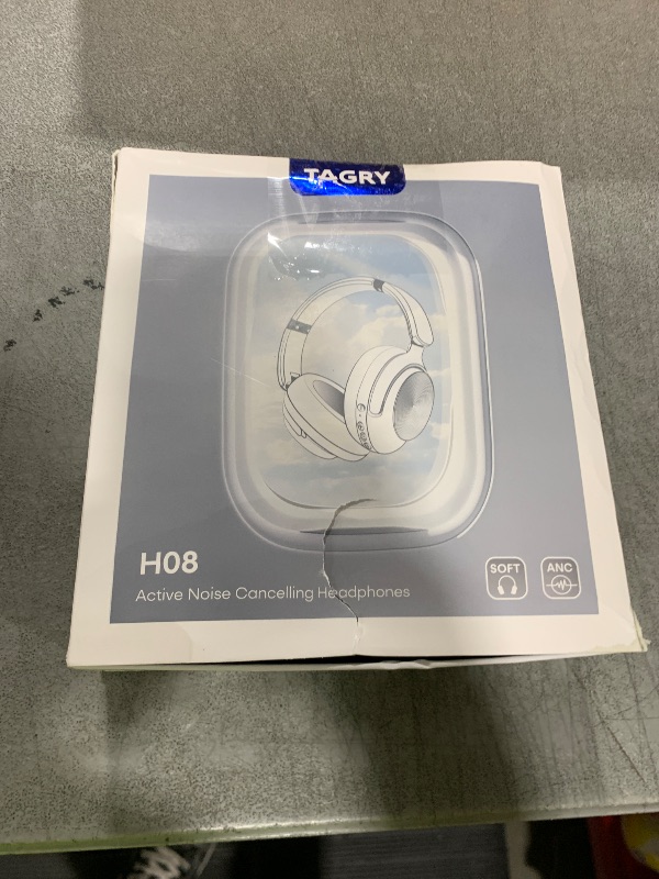 Photo 1 of TAGRY Active Noise Cancelling Headphones 100H Playtime Wireless Over Ear Bluetooth Headphones Fast Charging Earphones with Deep Bass Comfort Light Weight Headsets for Travel Home Office PC Black