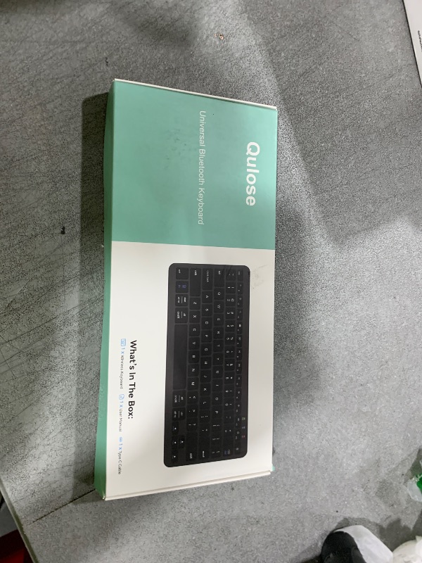 Photo 1 of Qulose Bluetooth Keyboard, Ultra-Slim Wireless Keyboard for iPad, Rechargeable Ergonomic Computer Keyboard for iOS, Android, Windows PC Tablets Phone, Black