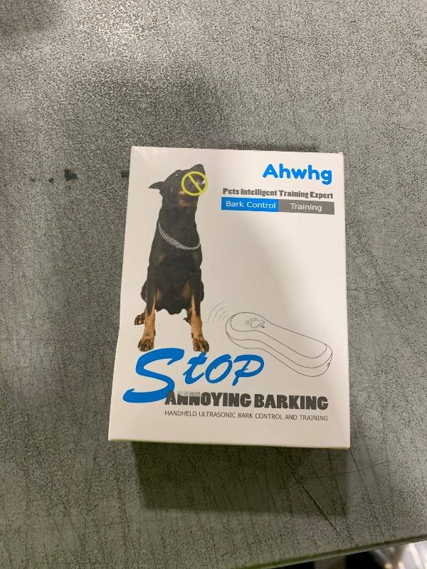 Photo 1 of Ahwhg New Anti Barking Device,Dog Barking Control Devices,Rechargeable Ultrasonic Dog Bark Deterrent up to 16.4 Ft Effective Control Range Safe for Human & Dogs Portable Indoor & Outdoor(Blue)