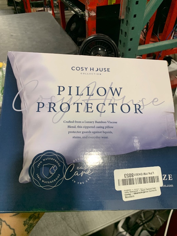 Photo 1 of Cosy House Collection Luxury Zippered Pillow Protector - Master Bedroom Essentials - 100% Waterproof - Rayon Derived from Bamboo - Ultimate Noiseless Comfort & Cooling - Set of 2 (King)