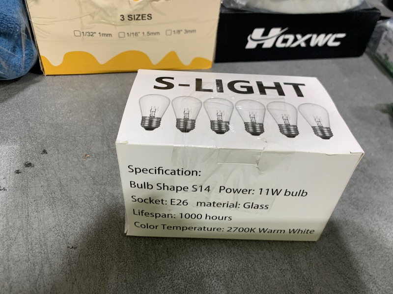 Photo 1 of S14 Replacement Light Bulbs for String Lights, 11 Watt E26 Medium Standard Base, S14 Clear Glass Bulbs, Edison Bulb String Lights Bulbs for Outdoor Patio Garden Vintage String Lights(6 pack)