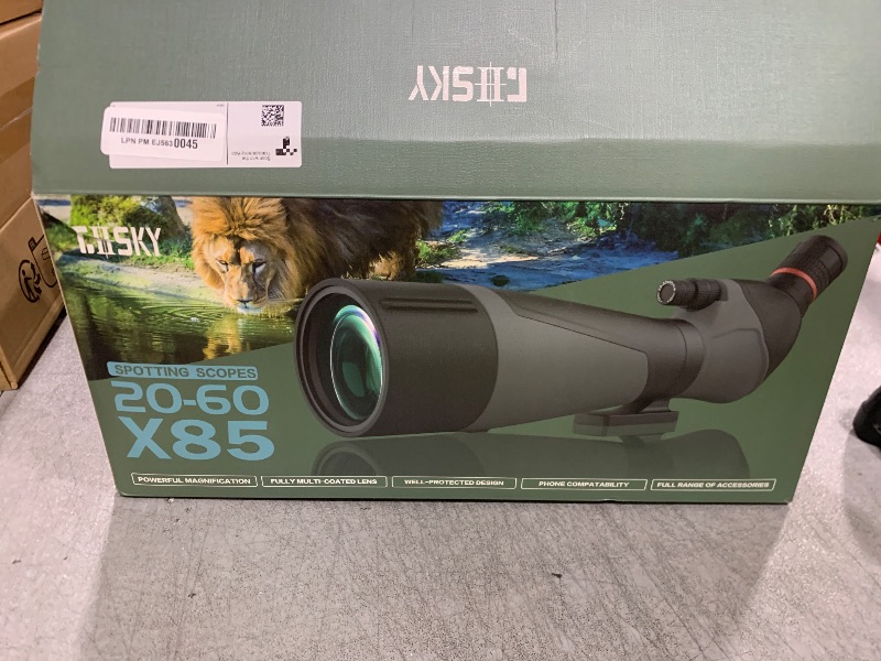 Photo 1 of Gosky 20-60x85 Spotting Scope with Full Size Tripod, Phone Adapter and Cleaning Kit, Spotting Scopes for Bird Watching, Wildlife Viewing?Portable with Carrying Bag