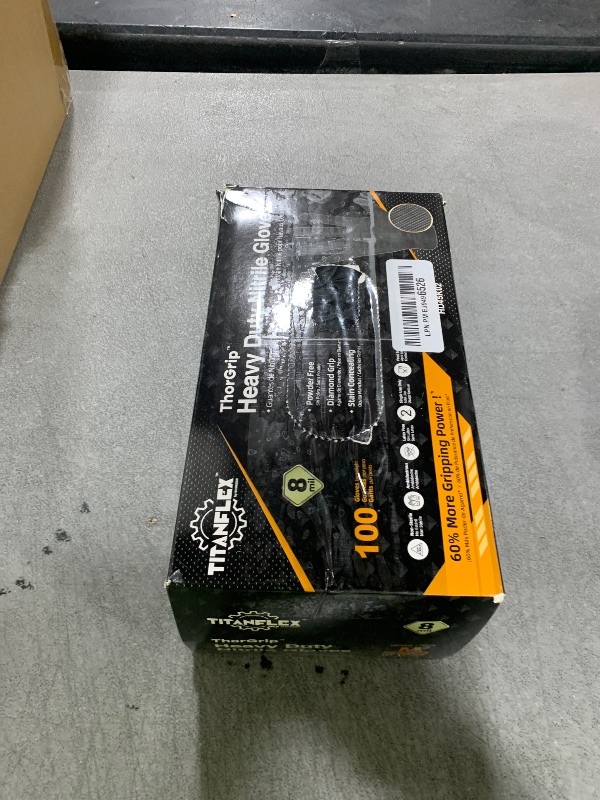 Photo 1 of TitanFlex 8-mil Premium Nitrile Gloves, Black, Medium, Unisex, Protective Glove