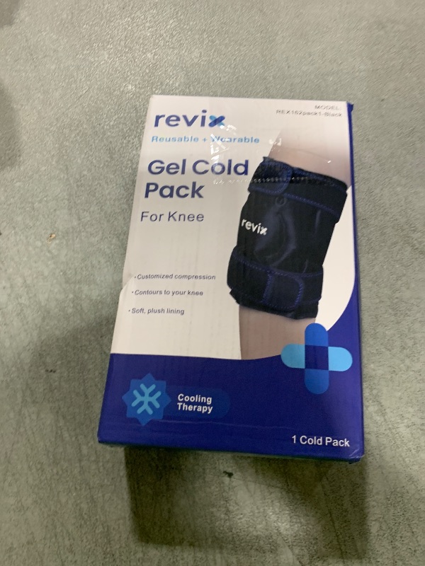 Photo 1 of REVIX Ice Wrap for Knee Discomfort, Reusable Knee Ice Pack Wrap with Cold Compress Therapy for Muscle Ache, Promotes Post-Workout Recovery, Soft Plush Lining, Black