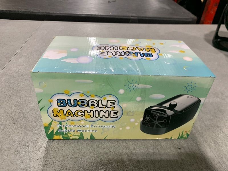 Photo 1 of Bubble Machine, Automatic 18000+ Per Minute Big Bubbles Blower Maker for Kids Toddlers with 2 Speeds,6 Wands,Operated by Plugin or Batteries for Outdoor/Indoor Birthday Parties,Wedding (Black)