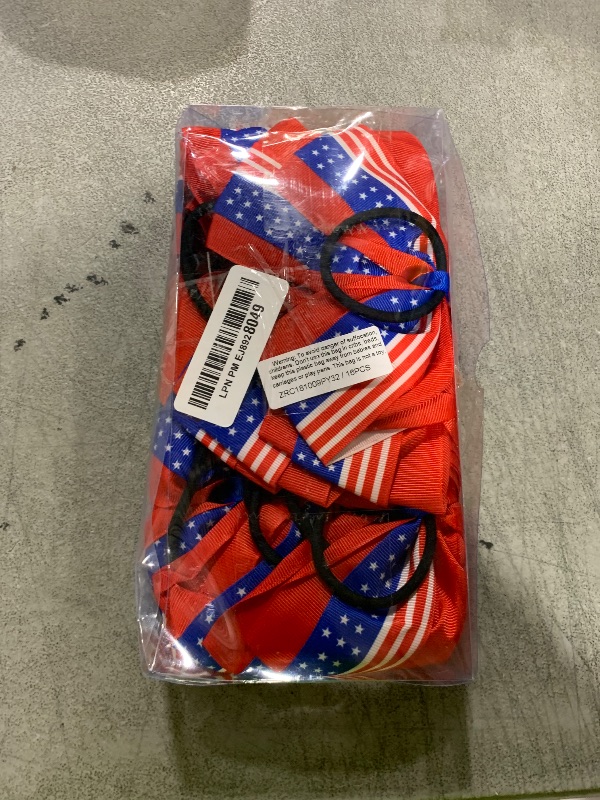 Photo 1 of 16PCS 8" Large Cheer Hair Bows Ponytail Holder Elastic Band Handmade for Cheerleading Teen Girls College Sports (16 Pcs) (Flag Red)