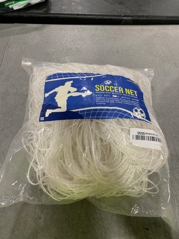 Photo 1 of Caprihom Soccer Goal Replacement Net | Full Size Replacement Soccer Net -24FTx8FT| Goal Net w/PE Bag& 42 Push-Pull Ties