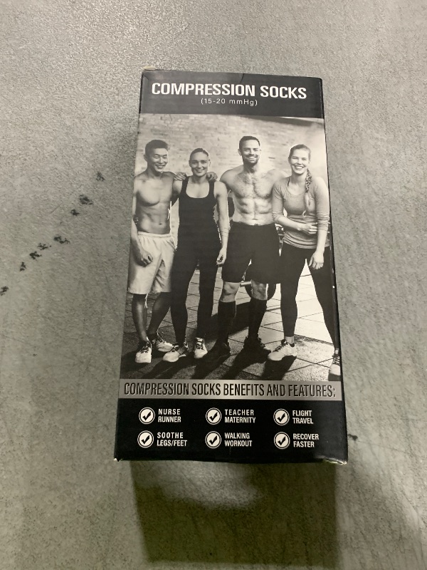 Photo 1 of CHARMKING Compression Socks for Women & Men Circulation (3 Pairs) 15-20 mmHg is Best Athletic for Running, Flight Travel, Support, Cycling, Pregnant - Boost Performance, Durability (L/XL,Black)