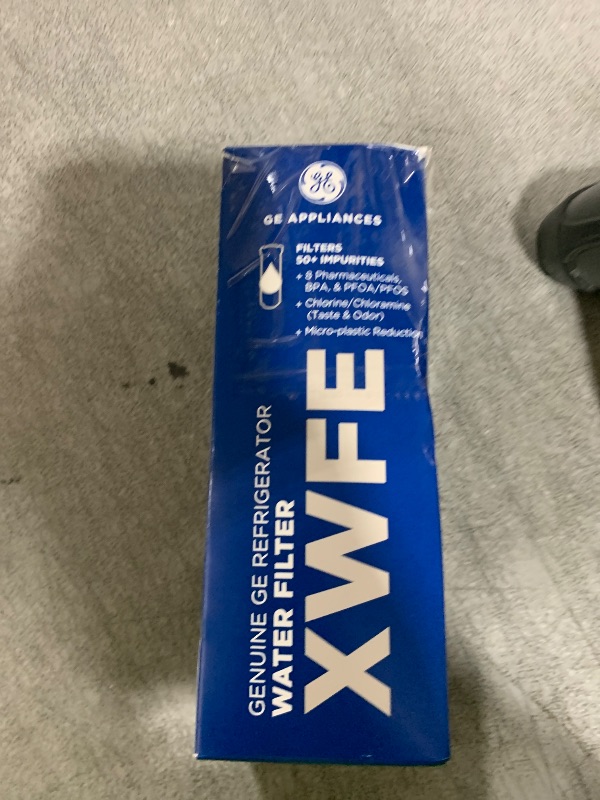 Photo 1 of GE XWFE Refrigerator Water Filter, Genuine Replacement Filter, Certified to Reduce Lead, Sulfur, and 50+ Other Impurities, Replace Every 6 Months for Best Results, Pack of 1