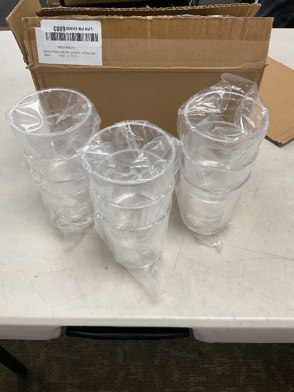 Photo 1 of Noamus 9 Pack Plastic Drinking Glasses, 12 Oz Unbreakable Acrylic Water Tumblers, Reusable Shatter-Proof Clear Glasses, Whiskey Drinkware Cups Set for Party Kitchen, Iced Water Tea Coffee