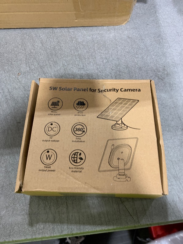 Photo 1 of 5W Solar Panels for Security Camera, Solar Panel with Micro USB & USB-C Port for DC 5V Outdoor Rechargeable Battery Camera, IP65 Waterproof, 360° Adjustable Security Mount, 9.8ft Cable?1PC?
