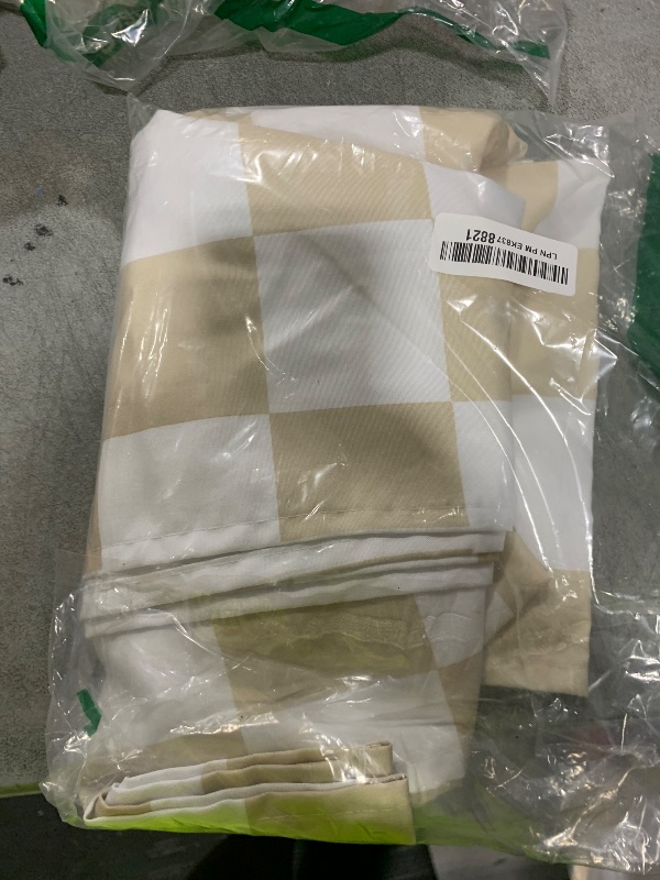 Photo 1 of Ohocut Checkered Table Cloth Rectangle, Beige Farmhouse Classic Checkerboard Tablecloth for Picnic, Party, Dinner Table Cover, Waterproof Washable Wrinkle Resistant 55’’x84’’ (6-8 Seats)