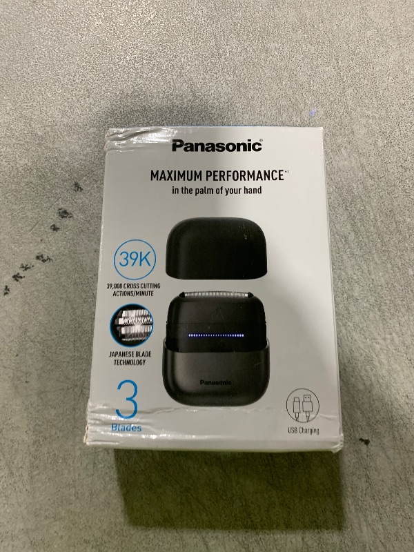 Photo 1 of Panasonic Swipe Right Travel Shaver for Men, Portable Electric Razor with USB-C Charging, 3-Blade Cutting System and Beard Sensor Technology, Wet/Dry Use - ES-CM3A-K