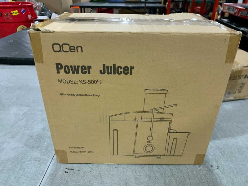 Photo 1 of Qcen Juicer Machine, 800W Centrifugal Juicer Extractor with Wide Mouth 3” Feed Chute for Fruit Vegetable, Easy to Clean, Stainless Steel, BPA-free (Black)