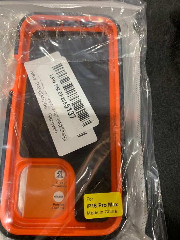 Photo 1 of Paprose for iPhone 16 Pro Max Case Heavy Duty 3-Layer[Shockproof][Dropproof][Dust-Proof] Military Grade Rugged Full Body Protection Cover Case for Apple iPhone 16 Pro Max 5G 6.9 inch,Black/Orange