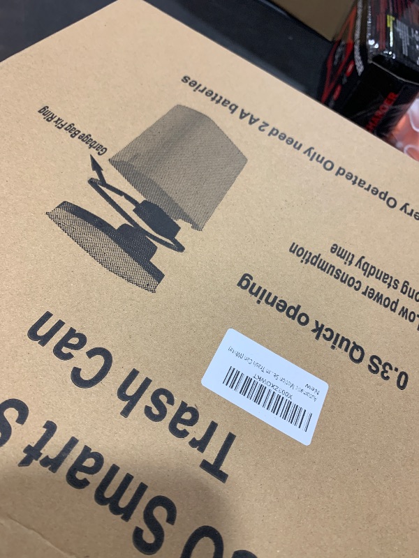 Photo 1 of TIPGO Automatic Motion Sensor Bathroom Trash Can with Lid, 2.6 Gallon Touchless Trash Bin, Smart Garbage Can Plastic Slim Wastebasket for Bedroom, Office, Dorm (White)