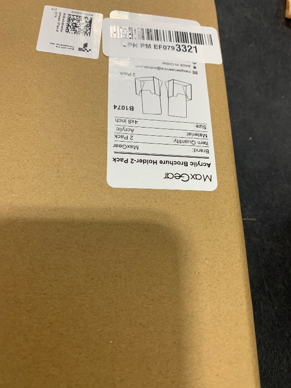 Photo 1 of MaxGear Acrylic Brochure Holder 4 Inch, Clear Plastic Countertop Literature Holders, Trifold Flyer Display Stand for Pamphlets, Booklets, Magazines, Menus, Multi Purpose Organizer For Office, 2 Pack