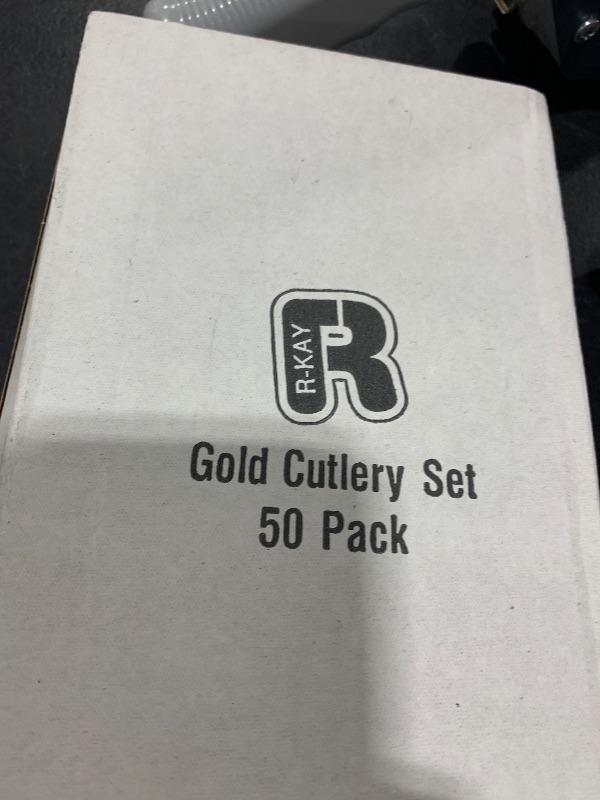 Photo 1 of 50 Pack Gold Plastic Silverware - 26 Forks, 12 Spoons, 12 Knives - BPA Free - Heavy Duty Cutlery For All Occasions