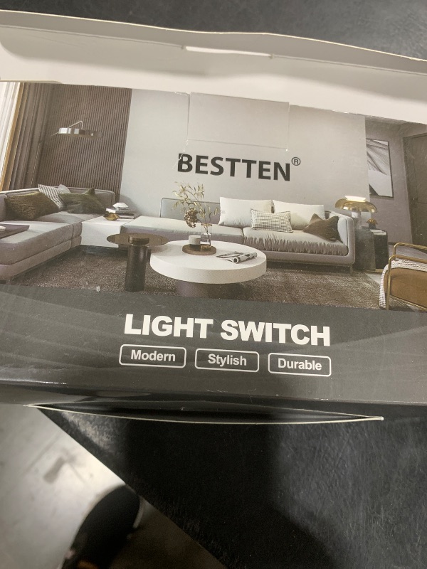 Photo 1 of BESTTEN 20 Pack Single Pole Decorator Wall Light Switch with Wallplate, 15A 120/277V, On/Off Rocker Paddle Interrupter, UL Listed, White