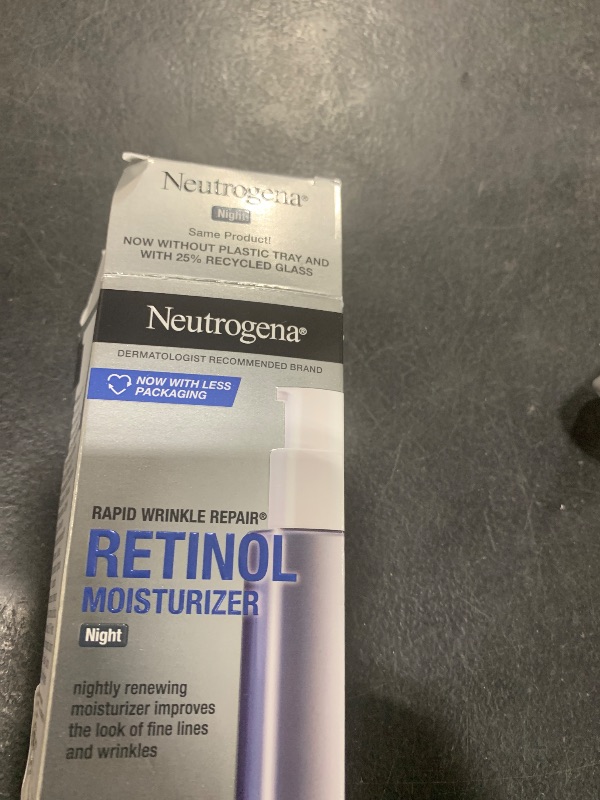 Photo 1 of Neutrogena Retinol Face Moisturizer Cream, Rapid Wrinkle Repair, Anti-Wrinkle Night Moisturizer, Anti-Wrinkle Face & Neck Cream Moisturizer with Hyaluronic Acid & Retinol, Paraben-Free, 1 fl. oz
