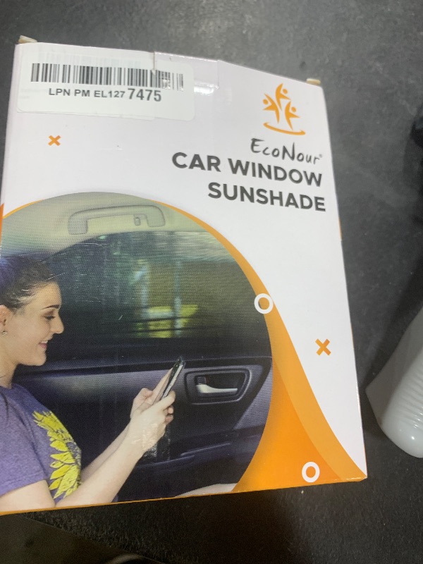 Photo 1 of EcoNour Window Shades for Side Windows (Pack of 2) | Sun Shade for Car Heat and UV Protection | Adjustable Elastic Fabric Baby Car Shade | Rear Side Window Sun Shade Accessories (Large 38"x21")