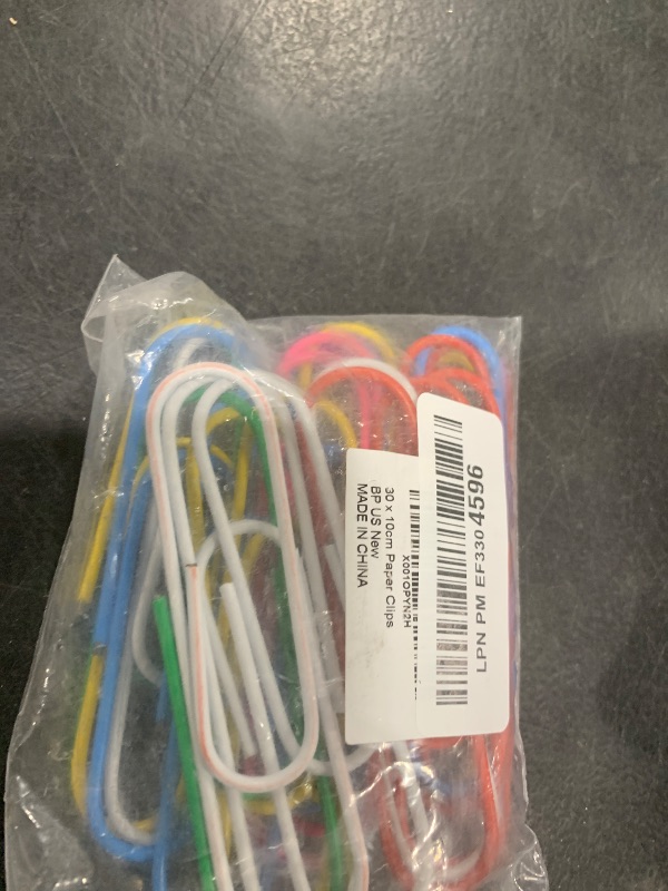 Photo 1 of Coideal Super Large Paperclips Colored, 30 Pack 4 Inch Jumbo XL Mega Paper Clips Holder Vinyl Coated Assorted Color for Office (10 cm)
