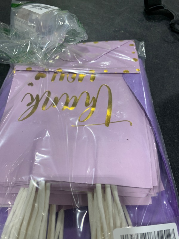 Photo 1 of Tinlade 30 Pcs Thank You Gift Bags with Tissue Paper Gold Thank You Wedding Bags with Handle for Graduation Business Shopping Wedding Baby Shower Party Favors(Light Purple)