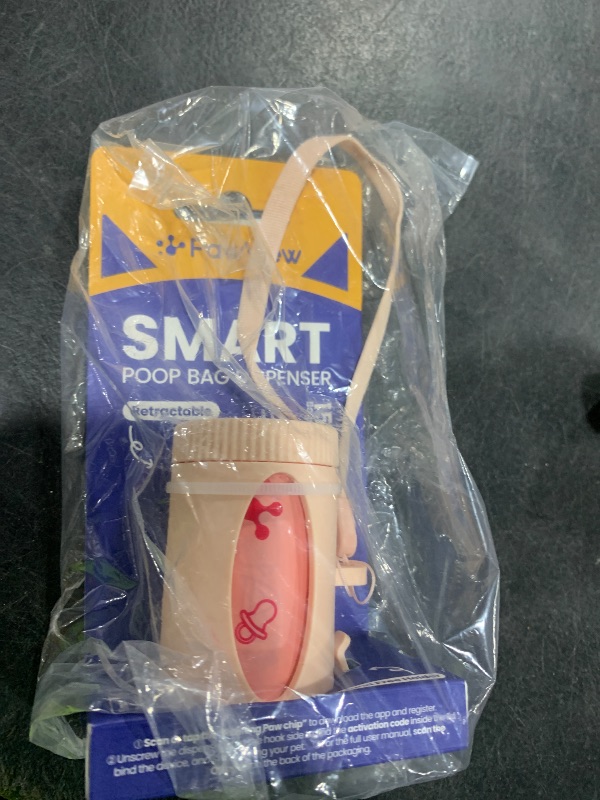 Photo 1 of PawView Dog Poop Bag Holder with Hands-Free Holder, Manual Retract & Walk Tracking – Includes 1 Dispenser & 15 Lavender-Scented Poop Bags (Pink)