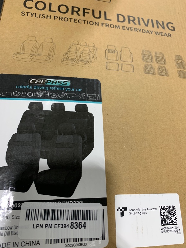 Photo 1 of CAR PASS Seat Cover Full Sets, 3D Air Mesh Car Seat Cover with 5mm Composite Sponge Inside,Airbag Compatible Universal Fit for SUV,Vans,sedans, Trucks, Automotive Interior Covers(All Black)