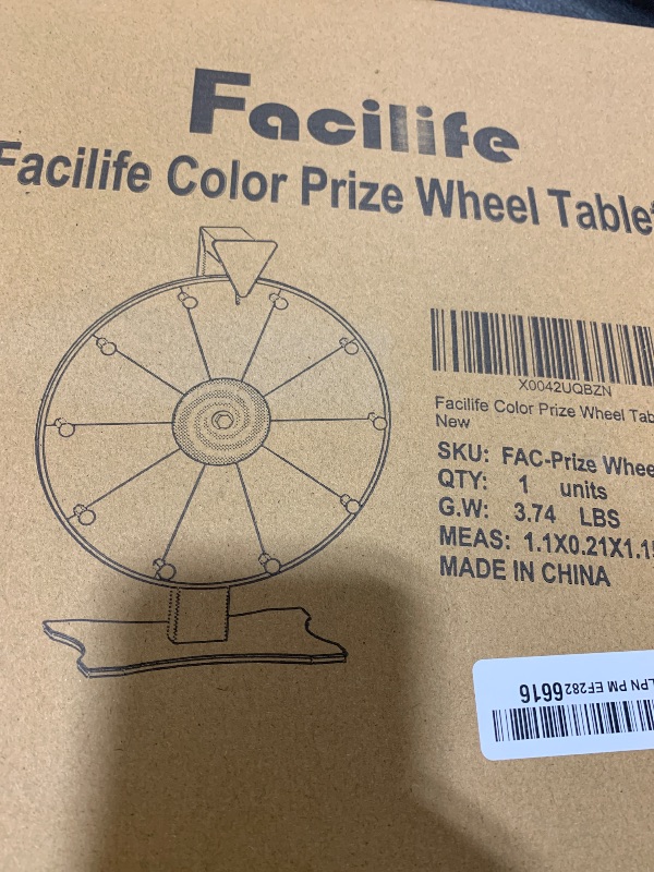 Photo 1 of Facilife 12 Inch Spinning Wheel for Prizes - Prize Wheel, 10 Slots Color Spinner with Stand, Table Prize Wheel Spinner for Trade Shows, Carnivals, and Home Game (12 inch)