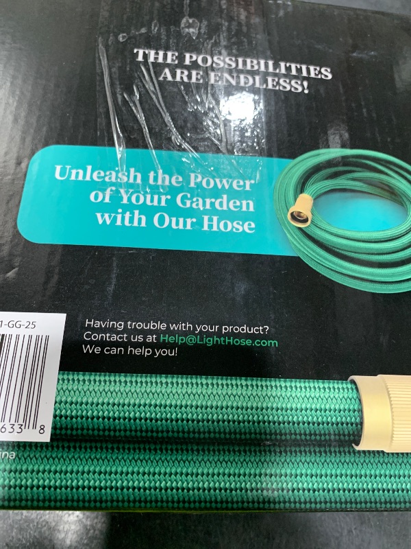 Photo 1 of LightHose Garden Hose, NON-EXPANDABLE Garden Hose, Super Light Weight Hose, No Burst, 3/4 inch Solid Brass Connectors, 25 Ft, Grassy Green