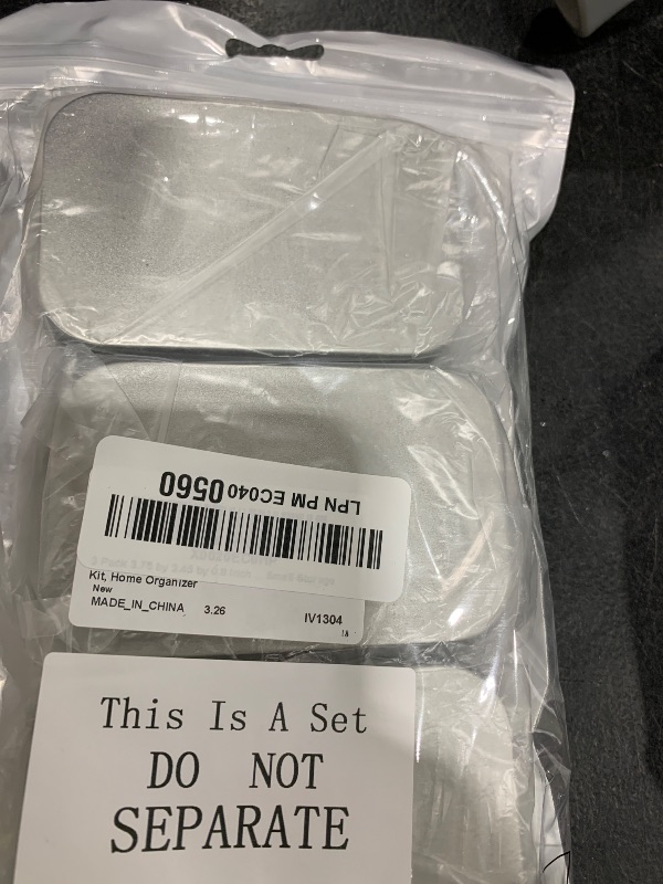 Photo 1 of 3 Pack 3.75 by 2.45 by 0.8 Inch Silver Metal Rectangular Empty Hinged Tins Box Containers with Lids Mini Portable Box Small Storage Kit, Home Organizer