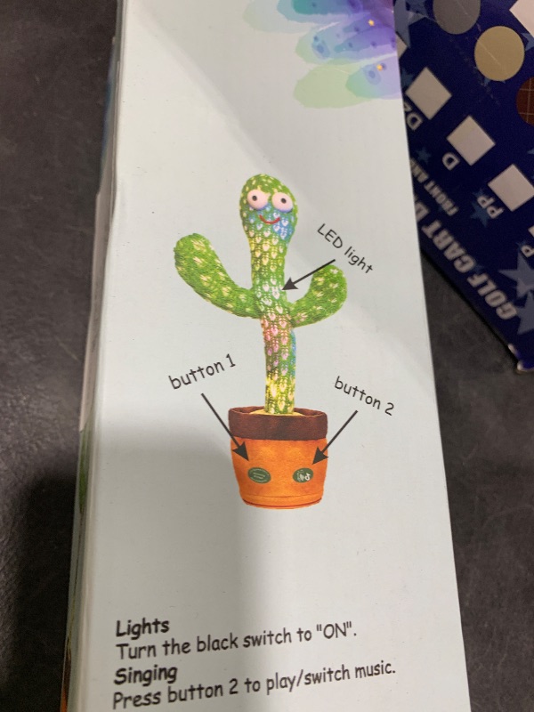 Photo 1 of Pbooo Dancing Talking Cactus Mimicking Toy,Talking Repeat Singing Sunny Cactus Toy 120 Pcs Songs for Baby 15S Record Your Sound Sing+Dancing+Recording+LED