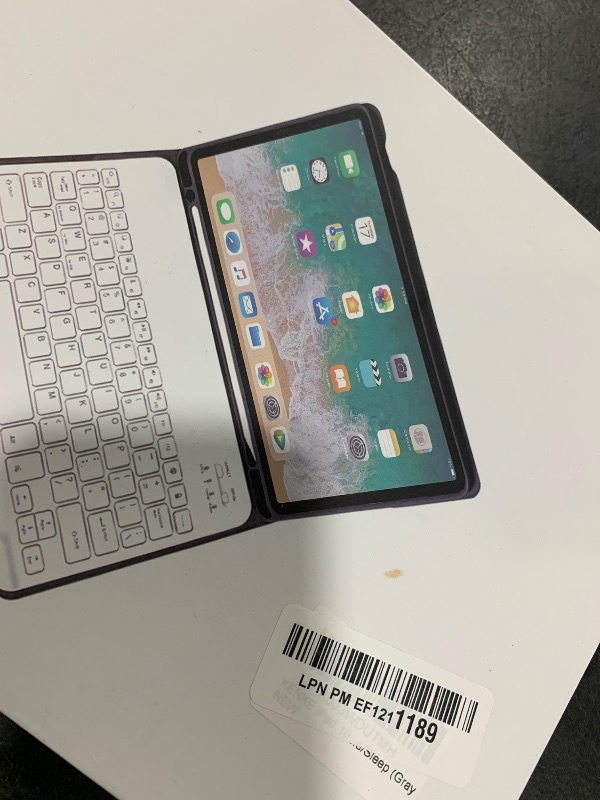 Photo 1 of kenke for iPad 11/10th Gen Case with Keyboard 11/10.9 inch 2025 A16/2022, Detachable Wireless Bluetooth Keyboard Case Thin & Light with Built-in Left Side Pencil Holder, White Square Keycaps (Gray)