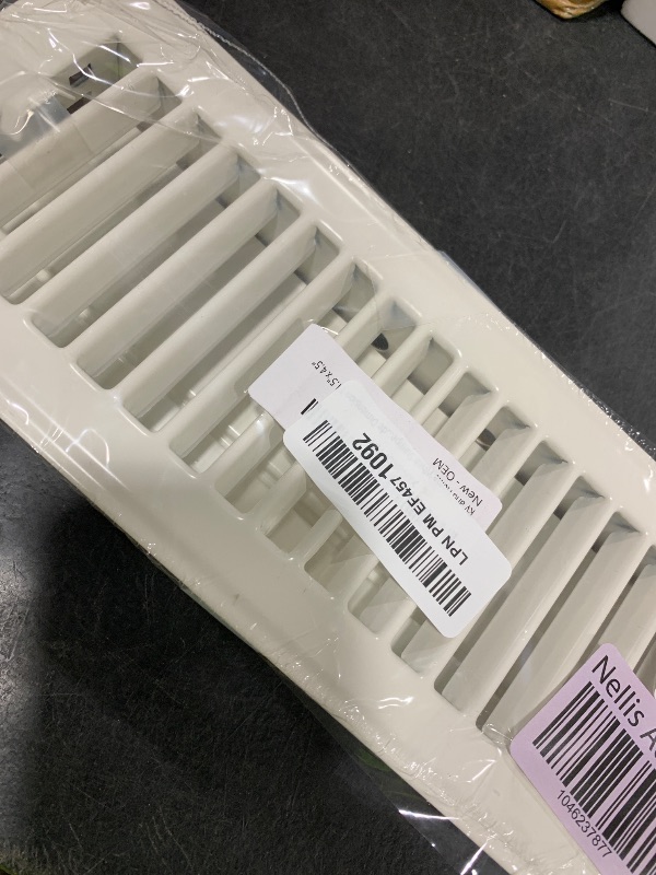 Photo 1 of RV and Home White Stamped Steel Floor Diffuser/Register with Damper 10" X 3" (Duct Opening Size) Outside Dimension 11.5"x 4.5"