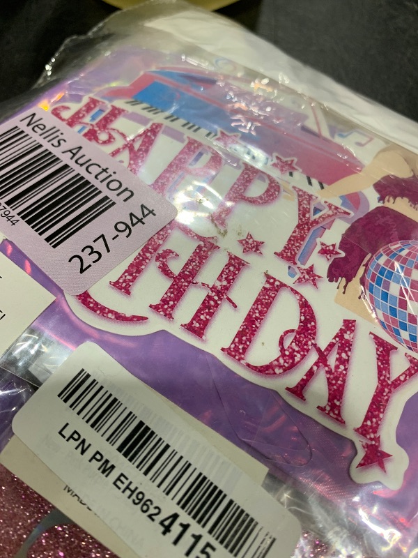 Photo 1 of Pink Purple Music Theme Party Decorations, Its Me Hi Im The Birthday Girl Banner, Disco Cake Topper, Sash, Tablecloth for Girls Party Supplies
