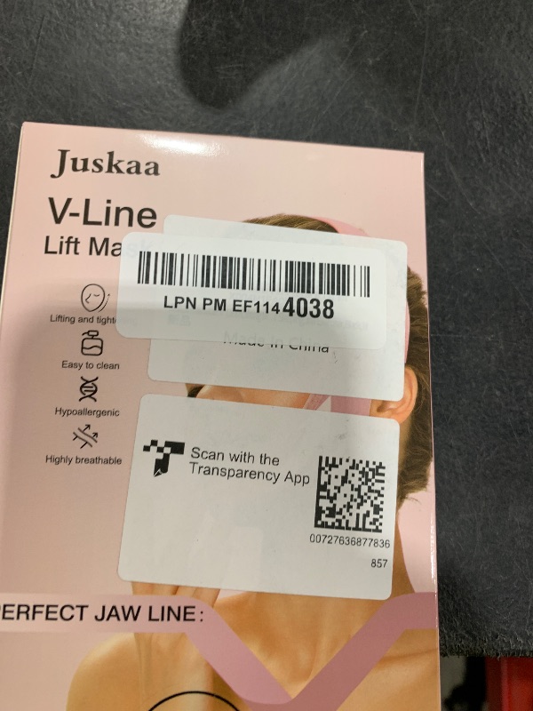 Photo 1 of Juskaa Reusable V Line Lifting Mask with Chin Strap for Sleeping,Face Lift Prevent Sagging, Jaw Exerciser,Black,M