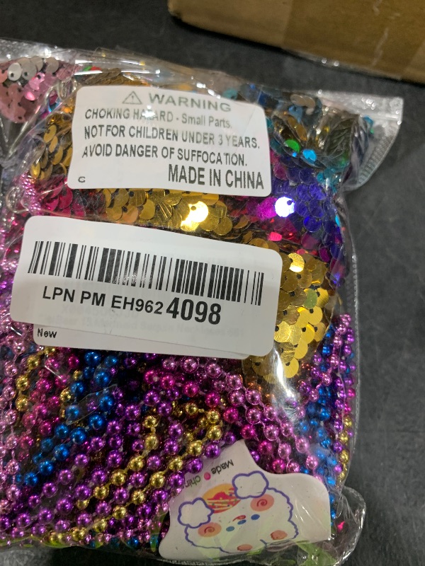 Photo 1 of CiciBear 15 Pack Mermaid Sequin Necklace Party Favors with Mardi Gras Beads for Ocean Themed Party Favors, Home Decorations, Festivals, Wedding, Birthday Celebrations, 5 Colors