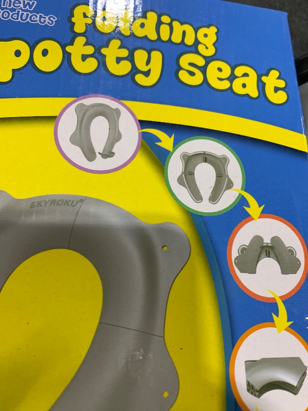 Photo 1 of SKYROKU Foldable Travel Potty Seat for Toddlers and Kids - Anti-Slip Potty Training Seat with Handles, Splash Guard, DIY Stickers, Storage Bag - Fits Most Toilets, Portable & Easy to Clean