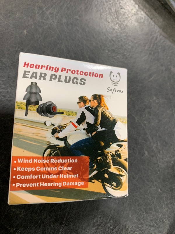 Photo 1 of Softvox Motorcycle Ear Plugs 2Pairs, Wind Noise Reduction Audible Filter Moto Hearing Protection, 100X Reusable Comfy Earplugs for Riding, Motorbike, Motorsports, Touring, Racing, Commuting, Shooting