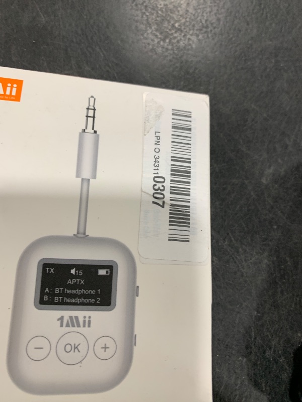 Photo 1 of 1Mii Bluetooth Transmitter for Airplane, Bluetooth 5.3 Adapter for TV,Airplane Travel Essentials, Aptx Low Latency Wireless Audio Aux for Headphones, Any 3.5mm Jack,Linking 2 Devices (White)