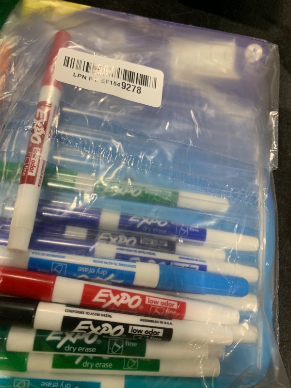Photo 1 of EXPO Dry Erase Markers Whiteboard Markers with Low Odor Ink Fine Tip Assorted Vibrant Colors 21 Count