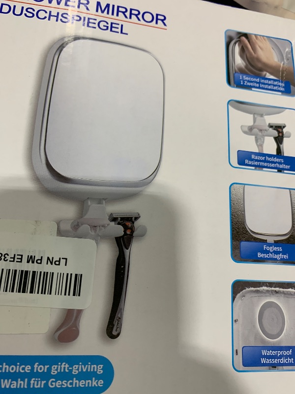 Photo 1 of TAILI Shower Mirror Fogless for Shaving, Anti Fog Shaving Mirror with Razor Holder NO-Drilling,Removable,Shatterproof & Waterproof,Wall Mounted Bathroom Accessories with Powerful Suction(White)