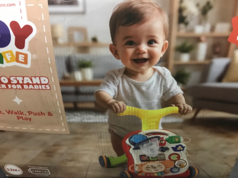 Photo 1 of TOY Life 3 in 1 Baby Push Walker and Activity Center, Sit to Stand Walker for Babies 6-12 Months, Baby Walking Toys with Music Panel for Girls Boys, Toddlers Push Toys Gifts for Learning to Walk Red