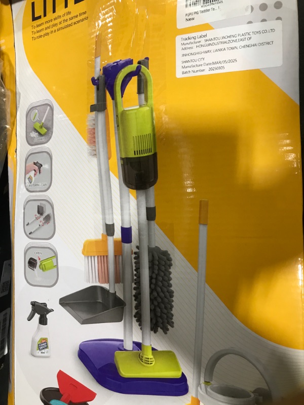 Photo 1 of PUPU PIG Toddler Toys Cleaning Set, Kids Cleaning Toy Set, Pretend Play Home Cleaning Playset - Incl.Electric Toy Vacuum, Broom and Dustpan Set, Mop,Duster and More,Cleaning Tools Toys for Boys Girls