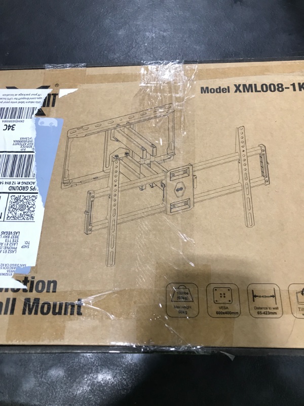 Photo 1 of USX Mount Full Motion TV Wall Mount for Most 42-86 inch Flat Screen/LED/4K, TV Mount Bracket Dual Swivel Articulating Tilt 6 Arms, Fits 8” 12” 16" Wood Studs,Max VESA 600x400mm, Holds up to 132lbs