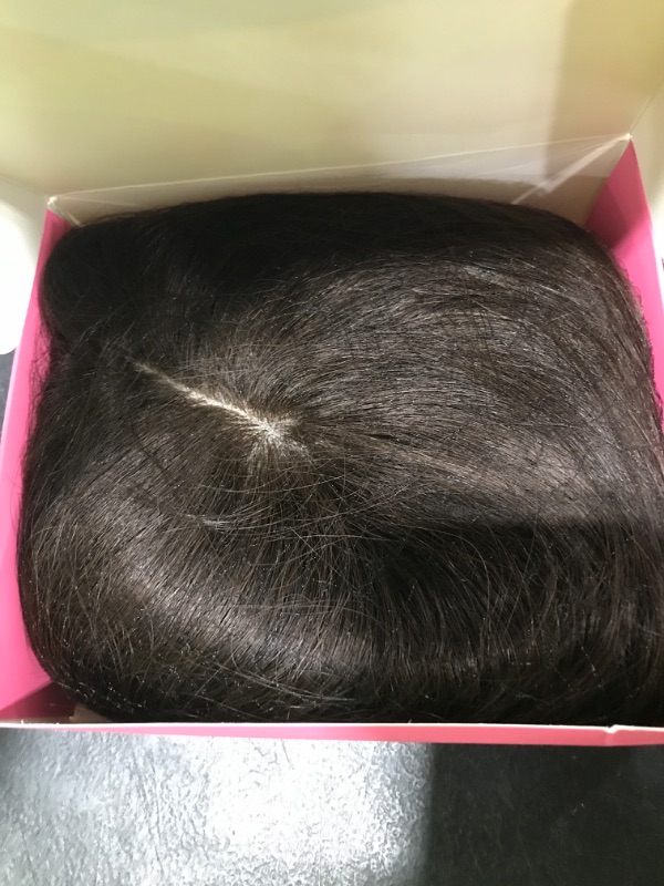 Photo 1 of OLLAVO Hair Toppers for Women Real Human Hair, 360° 3D Toppers Pieces for Women with Thinning Crown Side Bangs 16 Inch Upgrade Big Basement (Dark Brown, 14 Inch Side Bangs)