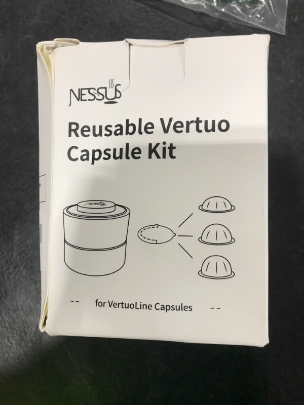 Photo 1 of Nessus Reusable Kit for Nespresso Pods Vertuo, Reuse Old Coffee Pods for Nespresso Vertuo: 100 Pcs Aluminum Foil Seal Lid, Holder, Brush, Refillable Vertuo Plus Next Capsule Machine