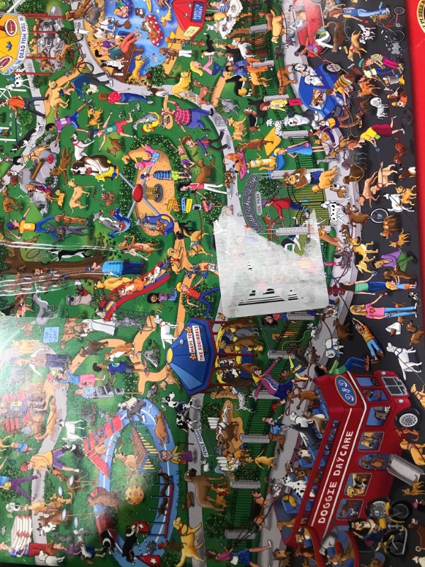 Photo 1 of Springbok The Dog Park 1000 Piece Jigsaw Puzzle for Adults Features a Fun and Colorful Dog Park Full of Dogs and Their Antics