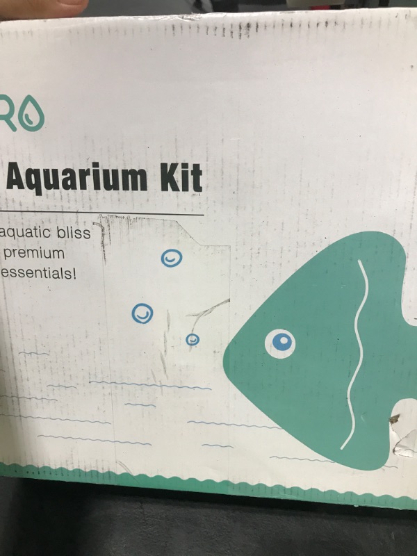 Photo 1 of iPriro 3 Gallon 12.6” L Fish Nano Glass Aquarium, with Separator Plate for Betta, Multi-Functional Square Fish Tank with Filter, LED Light, Black 4mm Glass